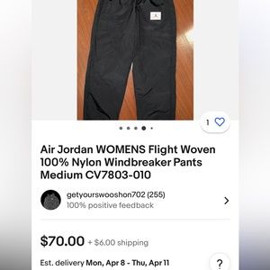 Air Jordan flight windbreaker pants